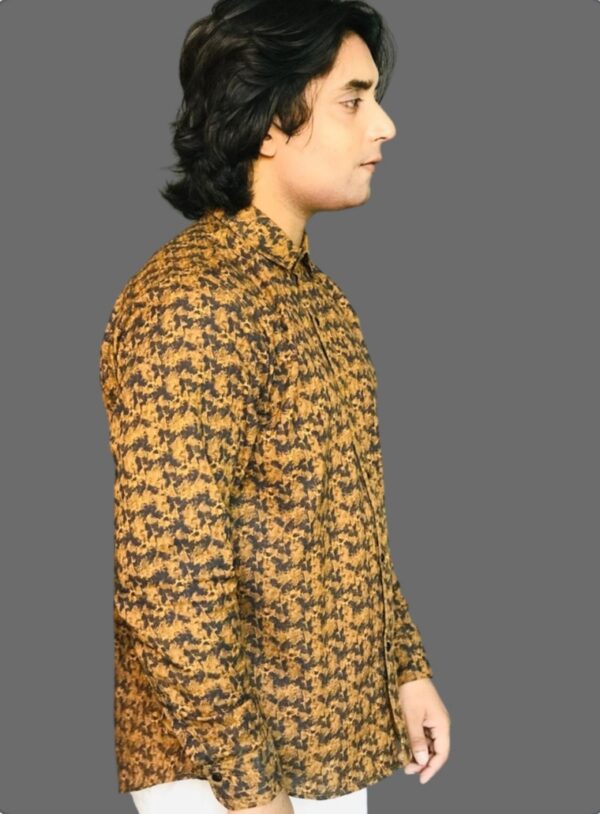 Brown Print Casual Shirt - Image 2