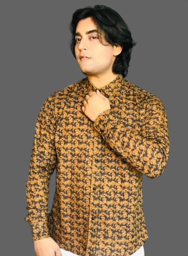 Brown Print Casual Shirt