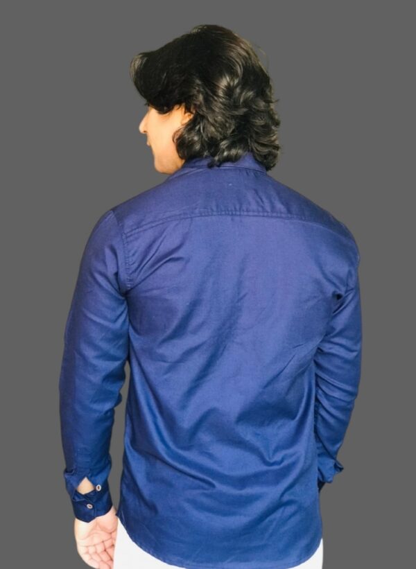 Blue Shirt with Embroided Logo - Image 3