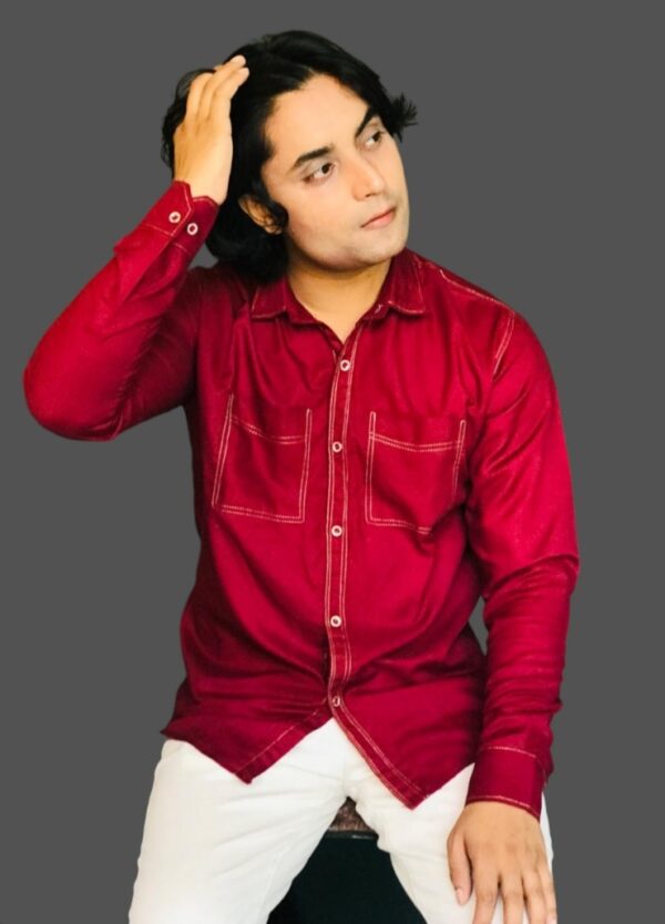 Casual Maroon Shirt - Image 2