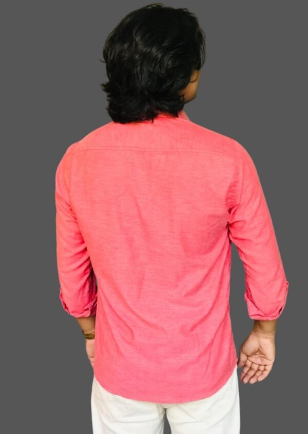 Casual Pleated Pink Shirt - Image 3