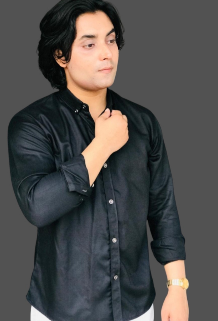 Casual Plain Black Shirt