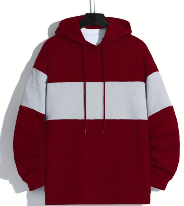 Maroon and White Hoodie